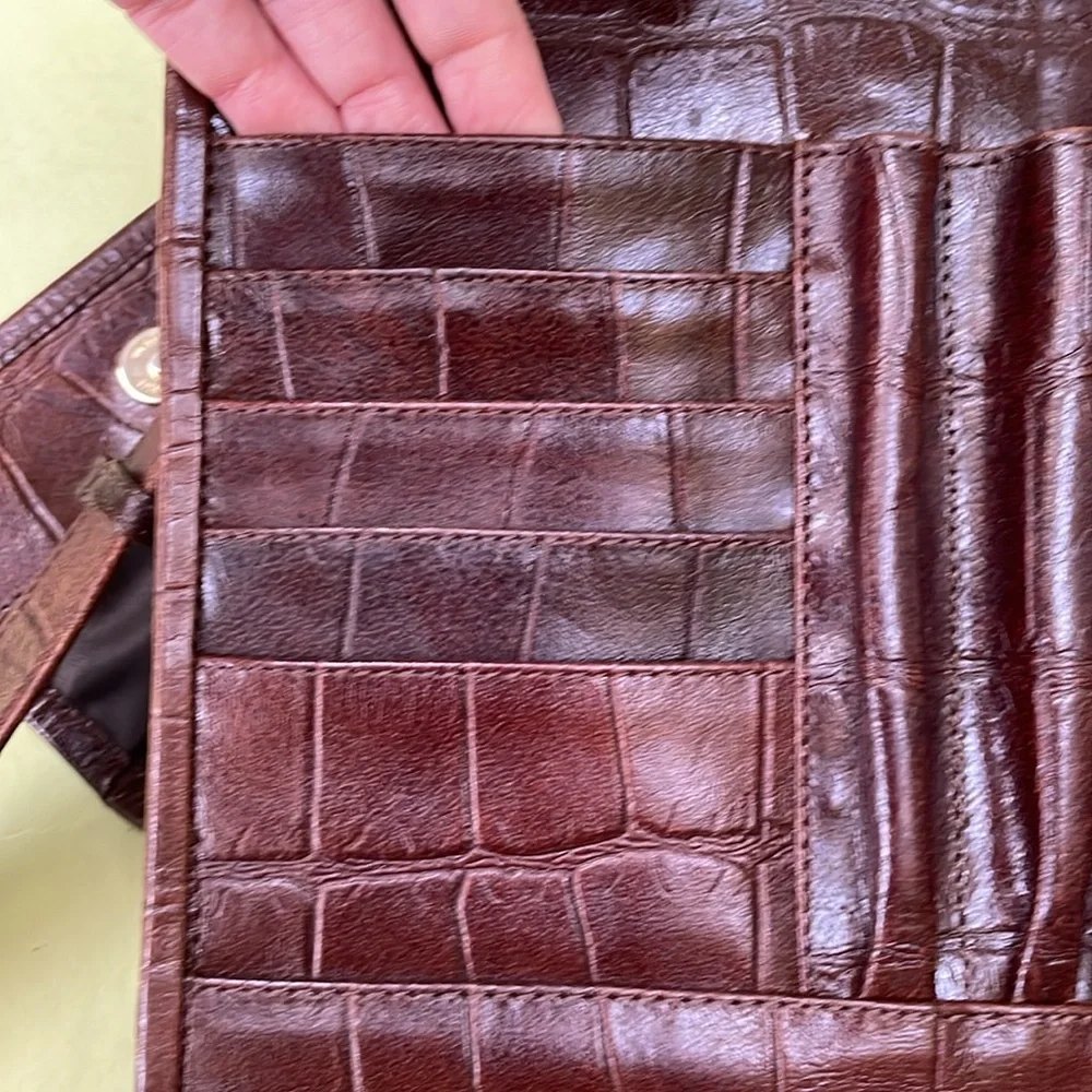 Vintage reddish brown Express leather bag